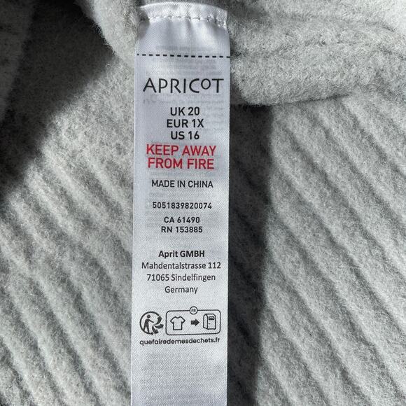 Apricot 1X Curve Wrap Sweater | Light Grey, Tie-Waist, Soft Knit, NWT - Picture 10 of 16